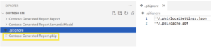 Power BI version control - The .gitignore file is created, which indicates what should be excluded