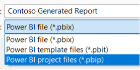 Saving report as a Power BI project file (.pbip)